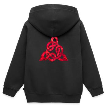 Celtic Knot - Kids Premium Organic Zip-up Hoodie - black - Back - AI Model Kid Male (0cm)