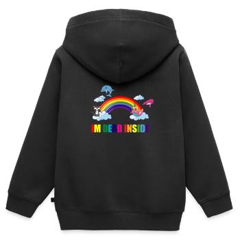 Im dead inside - Kinder Premium Organic Zip Hoodie - Schwarz - Hinten - AI Model Kid Male (0cm)