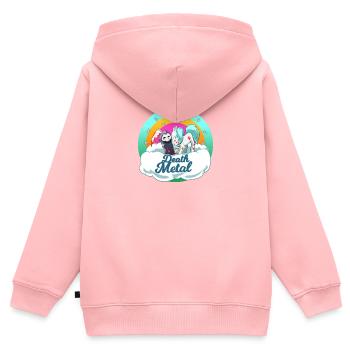 Death Metal - Sweat Premium à capuche zippé enfant bio - rose - Dos - AI Model Kid Female (0cm)