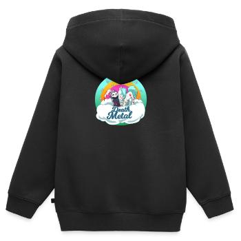 Death Metal - Kinder Premium Organic Zip Hoodie - Schwarz - Hinten - AI Model Kid Male (0cm)
