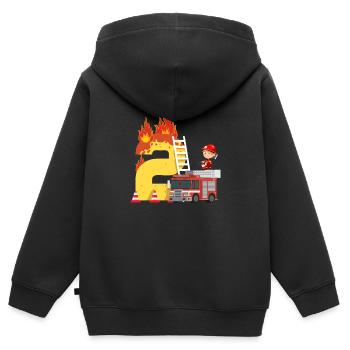 Fire Truck 2nd Birthday Birthday Gift - Kids Premium Organic Zip-up Hoodie - black - Back - AI Model Kid Male (0cm)
