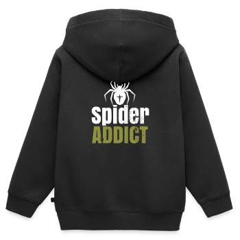 araignée - Sweat Premium à capuche zippé enfant bio - noir - Dos - AI Model Kid Male (0cm)