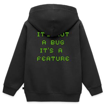 Ce n'est pas un bug mais une fonctionnalité - Sweat Premium à capuche zippé enfant bio - noir - Dos - AI Model Kid Male (0cm)