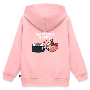 miso - Kids Premium Organic Zip-up Hoodie - rose - Back - AI Model Kid Female (0cm)