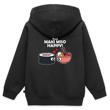Miso - Kinder Premium Organic Zip Hoodie - Schwarz - Hinten - AI Model Kid Male (0cm)