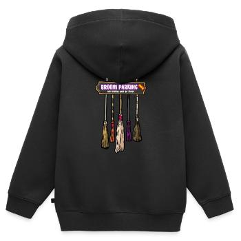 BALAI DE STATIONNEMENT - Sweat Premium à capuche zippé enfant bio - noir - Dos - AI Model Kid Male (0cm)