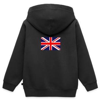 Royaume-Uni Royaume-Uni Londres - Sweat Premium à capuche zippé enfant bio - noir - Dos - AI Model Kid Male (0cm)