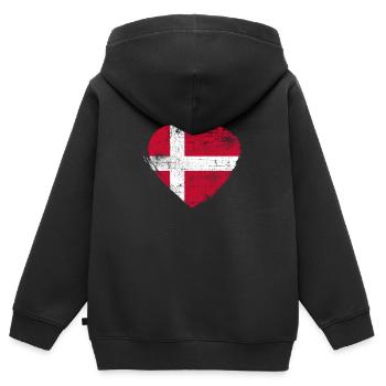 Coeur danois - Sweat Premium à capuche zippé enfant bio - noir - Dos - AI Model Kid Male (0cm)