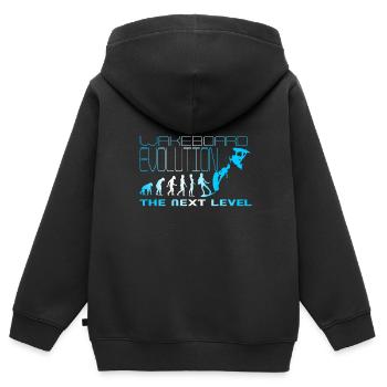Wakeboard Evolution Next Level Frau, Wakeskate - Kinder Premium Organic Zip Hoodie - Schwarz - Hinten - AI Model Kid Male (0cm)