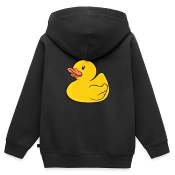 Badeente Gummiente - Kinder Premium Organic Zip Hoodie - Schwarz - Hinten - AI Model Kid Male (0cm)