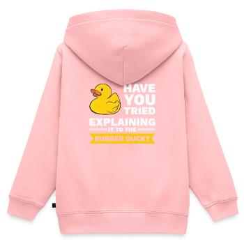 Programmierer Gummiente Debug - Kinder Premium Organic Zip Hoodie - Rosa - Hinten - AI Model Kid Female (0cm)