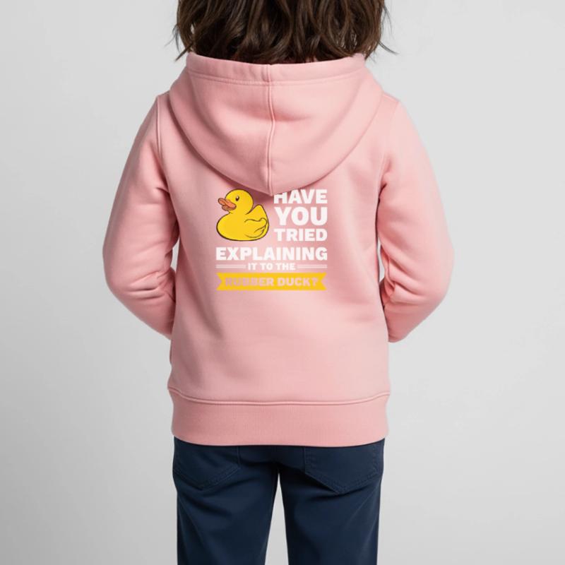 Programmer rubber duck debug Kids Premium Organic Zip-up Hoodie
