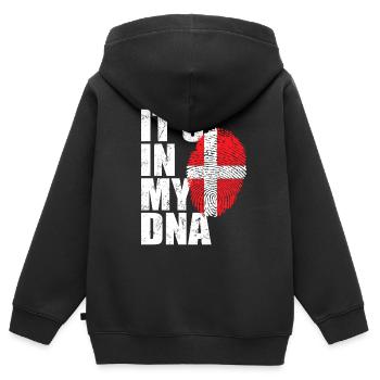 Danemark danois - Sweat Premium à capuche zippé enfant bio - noir - Dos - AI Model Kid Male (0cm)