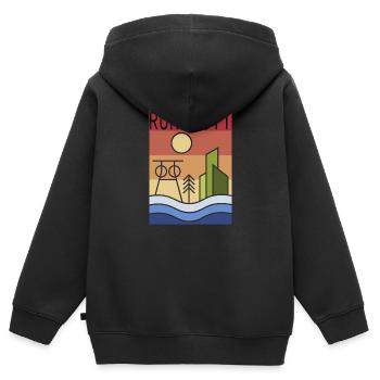 Ruhrpott Ruhrgebiet - Kinder Premium Organic Zip Hoodie - Schwarz - Hinten - AI Model Kid Male (0cm)