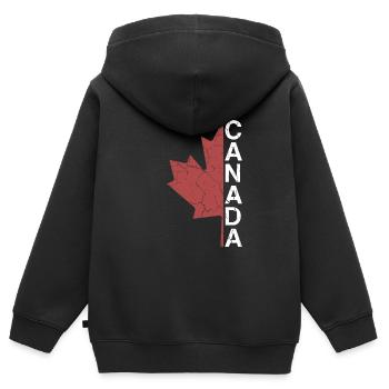 Feuille d'érable du canada | Canada, Canadiens, fête du Canada - Sweat Premium à capuche zippé enfant bio - noir - Dos - AI Model Kid Male (0cm)