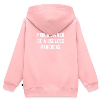 Diabète Diabétiques Drôles Proverbes Pancréas Humour - Sweat Premium à capuche zippé enfant bio - rose - Dos - AI Model Kid Female (0cm)