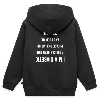 Diabetes Diabetiker Lustige Sprüche Schokolade - Kinder Premium Organic Zip Hoodie - Schwarz - Hinten - AI Model Kid Male (0cm)