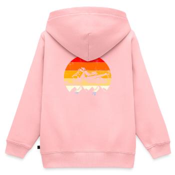 Vintage Retro Snowmobile - Kinder Premium Organic Zip Hoodie - Rosa - Hinten - AI Model Kid Female (0cm)