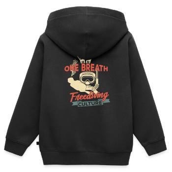 Ein Atemzug Apnoetauchen freediving Kultur Idee - Kinder Premium Organic Zip Hoodie - Schwarz - Hinten - AI Model Kid Male (0cm)