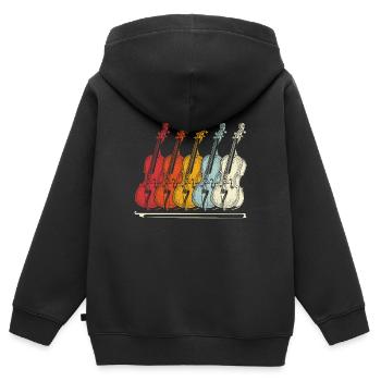 Cello Klassische Musik - Kinder Premium Organic Zip Hoodie - Schwarz - Hinten - AI Model Kid Male (0cm)