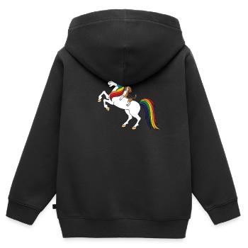 Beagle - Sweat Premium à capuche zippé enfant bio - noir - Dos - AI Model Kid Male (0cm)