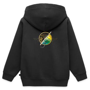 Querflöte - Kinder Premium Organic Zip Hoodie - Schwarz - Hinten - AI Model Kid Male (0cm)