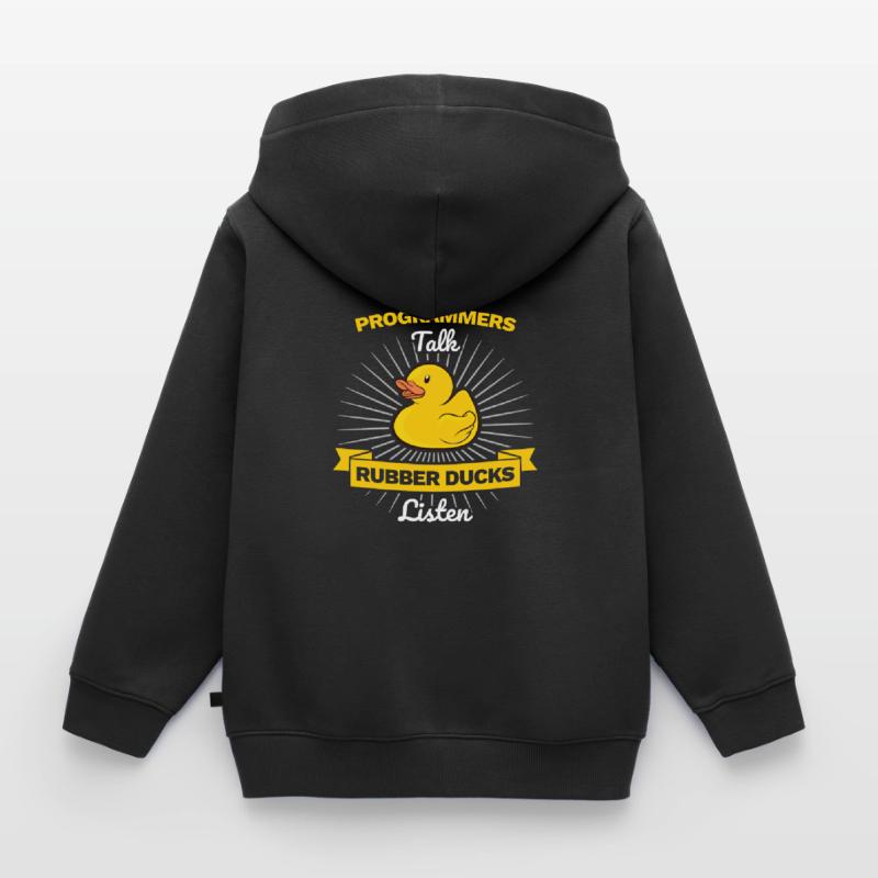 Programmer rubber duck debug Kids Premium Organic Zip-up Hoodie