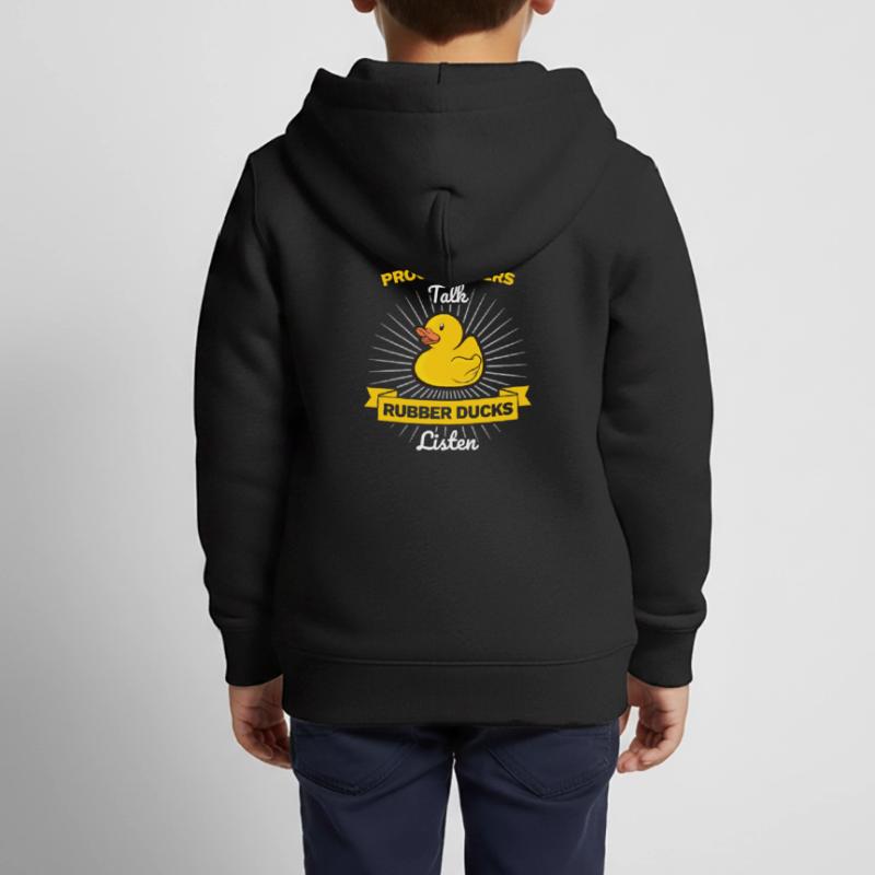Programmer rubber duck debug Kids Premium Organic Zip-up Hoodie