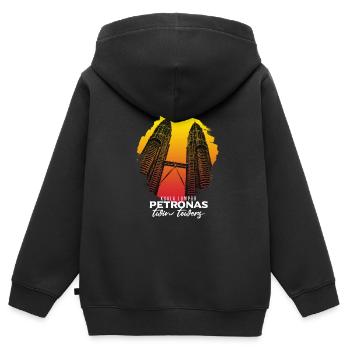 Kuala Lumpur Petronas Geschenk - Kinder Premium Organic Zip Hoodie - Schwarz - Hinten - AI Model Kid Male (0cm)
