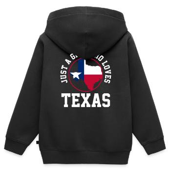 Texas - Sweat Premium à capuche zippé enfant bio - noir - Dos - AI Model Kid Male (0cm)