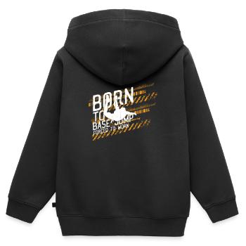 Né pour Base Jumping - Sweat Premium à capuche zippé enfant bio - noir - Dos - AI Model Kid Male (0cm)