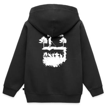 Détecteur de métaux Heavy Metal Metalcore Gift - Sweat Premium à capuche zippé enfant bio - noir - Dos - AI Model Kid Male (0cm)