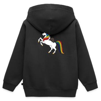 Furet - Sweat Premium à capuche zippé enfant bio - noir - Dos - AI Model Kid Male (0cm)