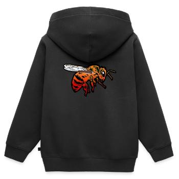 Bienen - Kinder Premium Organic Zip Hoodie - Schwarz - Hinten - AI Model Kid Male (0cm)
