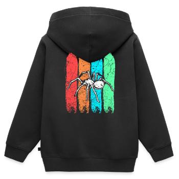 Spinne - Kinder Premium Organic Zip Hoodie - Schwarz - Hinten - AI Model Kid Male (0cm)