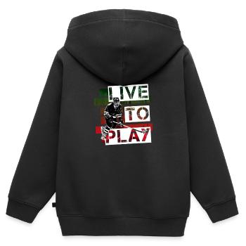 Eishockey - Kinder Premium Organic Zip Hoodie - Schwarz - Hinten - AI Model Kid Male (0cm)