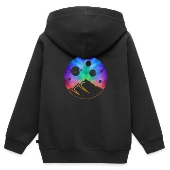 Planet colorful outer space Milky Way - Kids Premium Organic Zip-up Hoodie - black - Back - AI Model Kid Male (0cm)