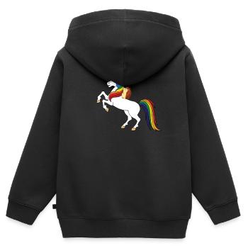 Hérisson - Sweat Premium à capuche zippé enfant bio - noir - Dos - AI Model Kid Male (0cm)