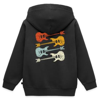 Gitarre - Kinder Premium Organic Zip Hoodie - Schwarz - Hinten - AI Model Kid Male (0cm)