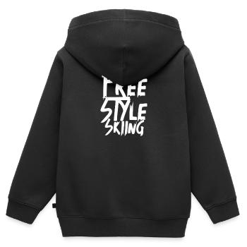 Skier Freestyler Skifahren Freestyle Ski Trick - Kinder Premium Organic Zip Hoodie - Schwarz - Hinten - AI Model Kid Male (0cm)