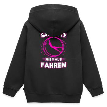 S'il vous plaît ne jamais dire aller gymnastique cadeau Rhönrad - Sweat Premium à capuche zippé enfant bio - noir - Dos - AI Model Kid Male (0cm)