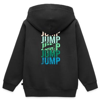 Hochsprung Leichtathletik - Kinder Premium Organic Zip Hoodie - Schwarz - Hinten - AI Model Kid Male (0cm)