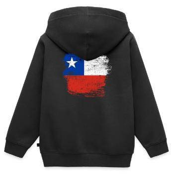 Chile - Kinder Premium Organic Zip Hoodie - Schwarz - Hinten - AI Model Kid Male (0cm)