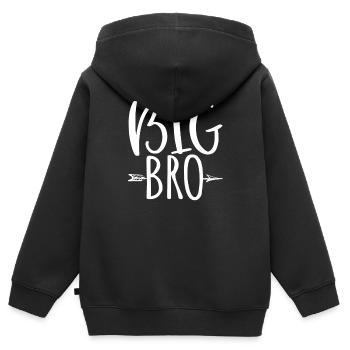 Big Bro Big Brother look de partenaire T-Shirt - Sweat Premium à capuche zippé enfant bio - noir - Dos - AI Model Kid Male (0cm)
