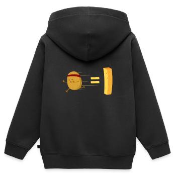 pomme de terre - Sweat Premium à capuche zippé enfant bio - noir - Dos - AI Model Kid Male (0cm)