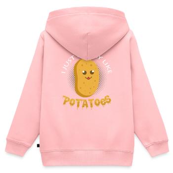pommes de terre - Sweat Premium à capuche zippé enfant bio - rose - Dos - AI Model Kid Female (0cm)