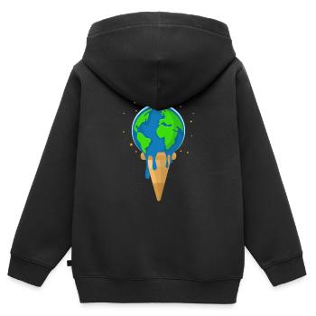 La protection du climat - Sweat Premium à capuche zippé enfant bio - noir - Dos - AI Model Kid Male (0cm)