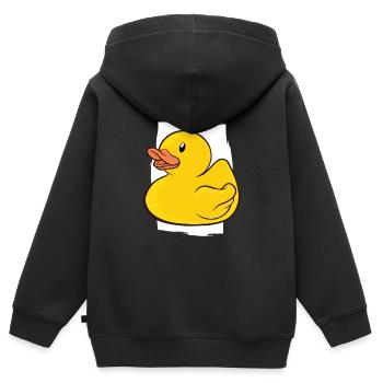 Badeente Gummiente - Kinder Premium Organic Zip Hoodie - Schwarz - Hinten - AI Model Kid Male (0cm)
