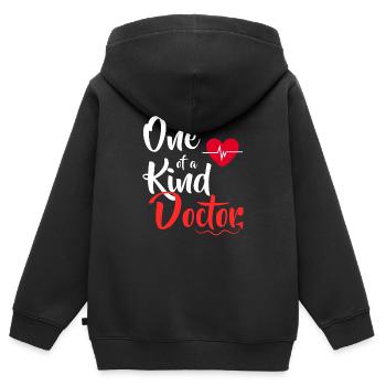 Enfant docteur docteur docteur docteur occupation profession doc cadeau - Sweat Premium à capuche zippé enfant bio - noir - Dos - AI Model Kid Male (0cm)