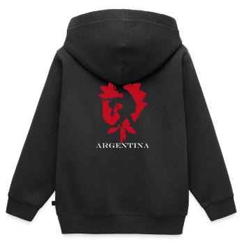 Tango argentin - Sweat Premium à capuche zippé enfant bio - noir - Dos - AI Model Kid Male (0cm)